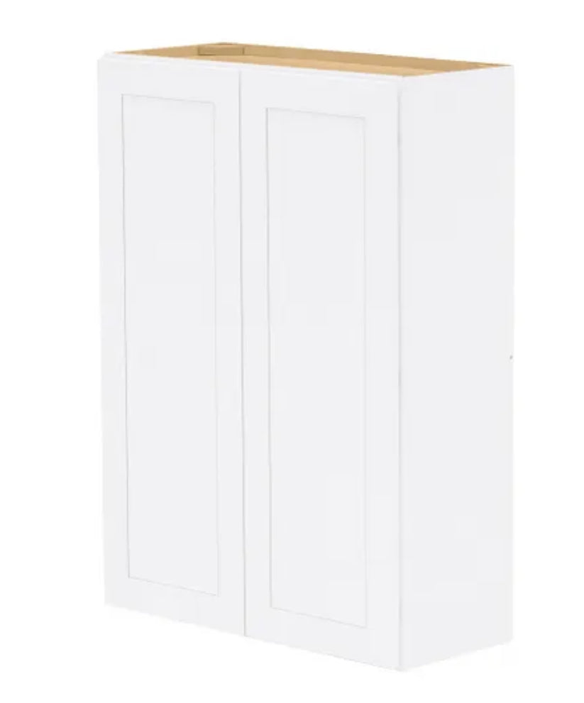 Avondale Shaker Alpine White Quick Assemble Plywood 30 in Wall Kitchen Cabinet (30 in W x 42 in H x 12 in D)