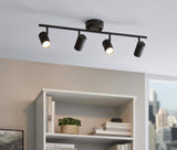 Crosshaven 2.6 ft. 4-Light Black Smart Color Tunable Integrated LED Fixed Track Ceiling Lighting Kit Powered by Hubspace