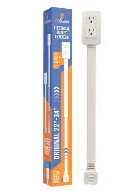 Original 34 in. 2-Outlet 1 USB-A Port 1 USB-C Port