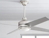 Mercer 52 in. LED Indoor Brushed Nickel Ceiling Fan with Light Kit and Remote Control