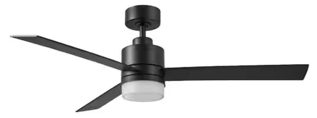 Sereni 52 in. Indoor Matte Black Ceiling Fan with Edge Lit Adjustable White Integrated LED and Remote Included