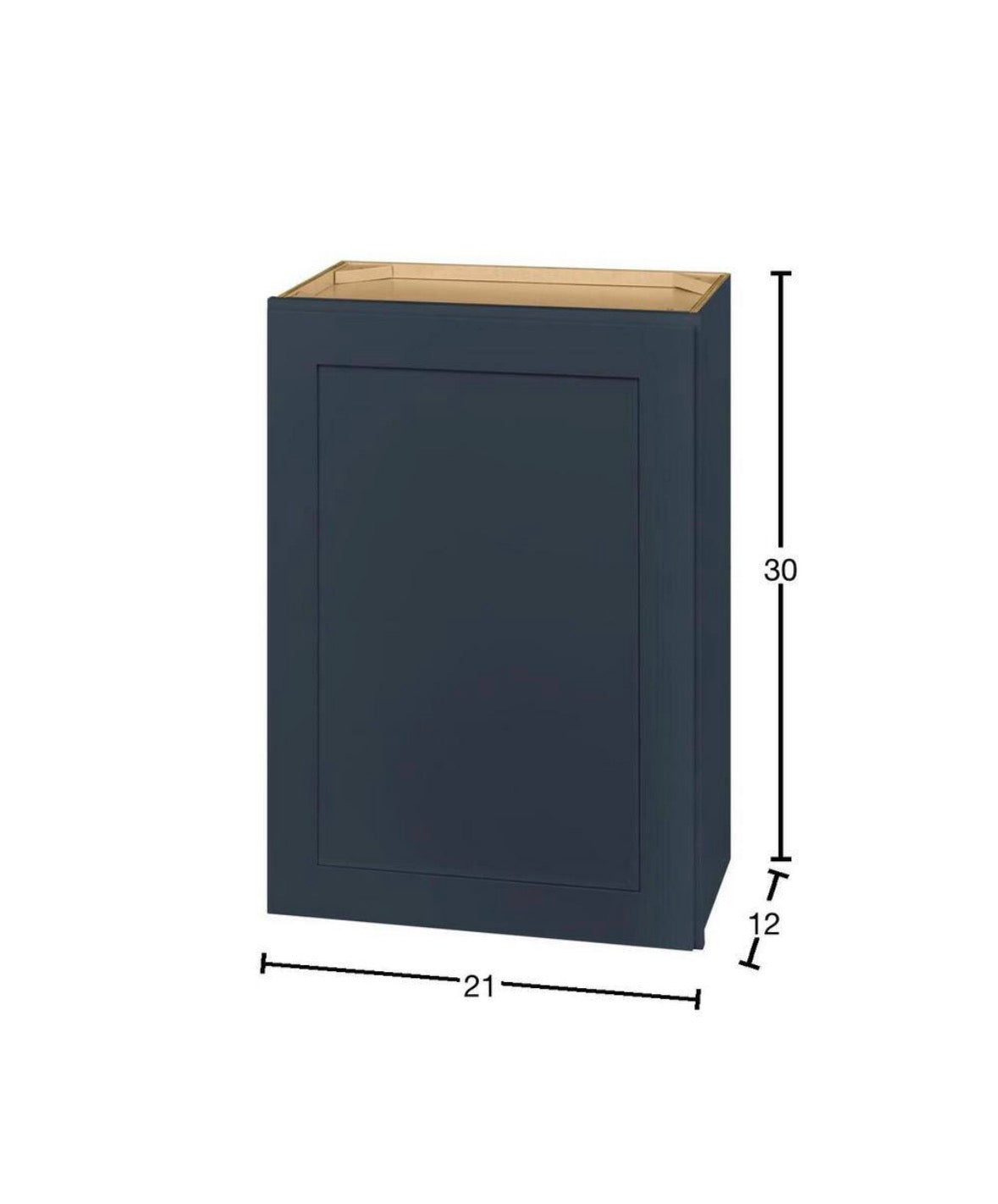 Avondale 21 in. W x 12 in. D x 30 in. H Ready to Assemble Plywood Shaker Wall Kitchen Cabinet in Ink Blue