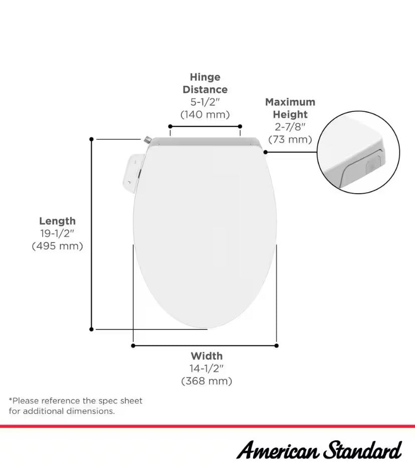 AquaWash Essentials Non-Electric Bidet Seat for Elongated Toilets in White