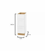 Avondale Shaker Alpine White Ready to Assemble Plywood 12 in Vanity Drawer Base (12in W x 21in D x 34.5in H)