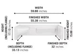 Classic 500 Left Seat 60 in. W x 17.13 in. H 3-Piece Direct-to-Stud Alcove Shower Wall Surround in High Gloss White