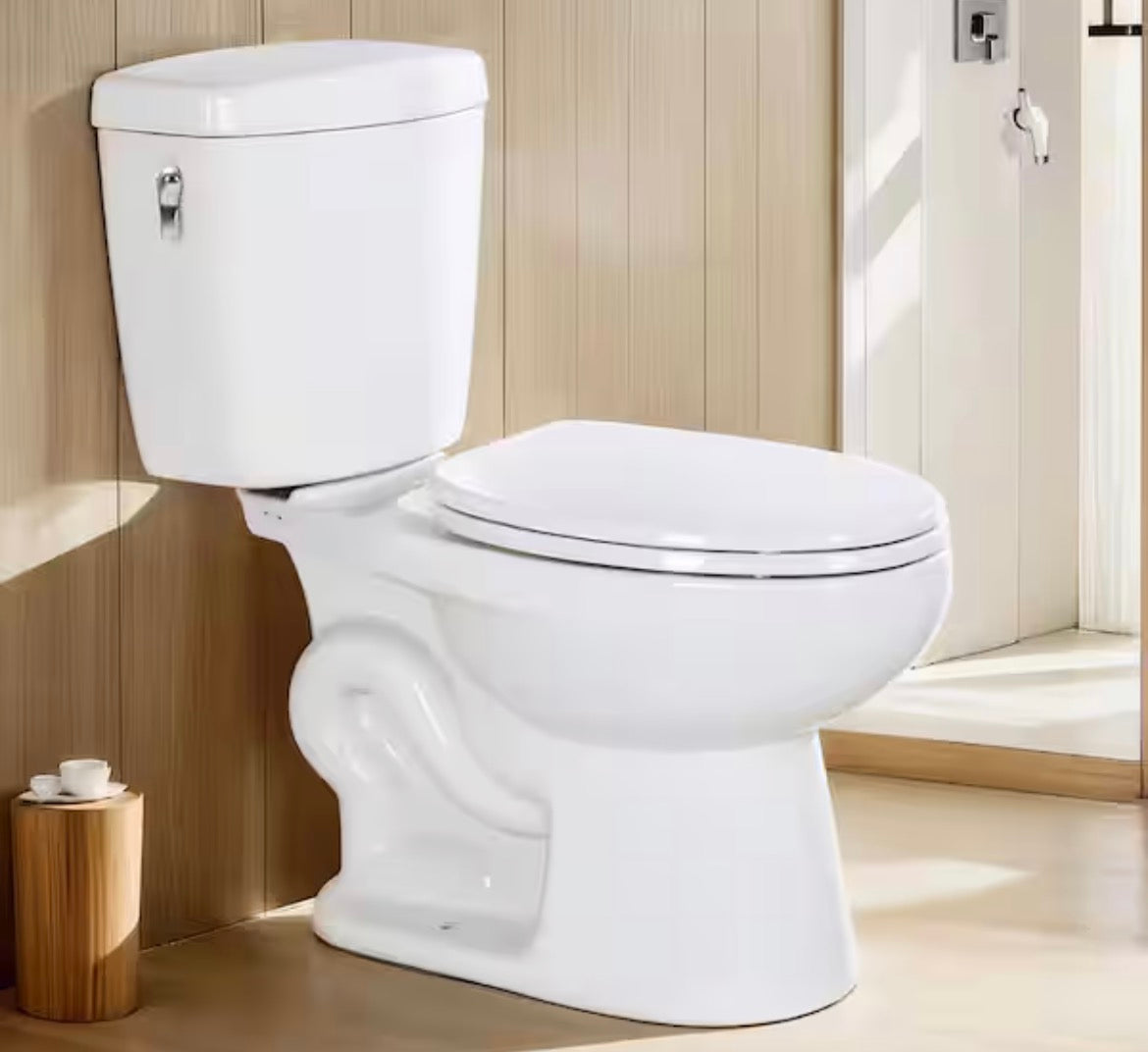 Modern Nano Self-Cleaning Glaze 12 in. Rough In 2-Piece Single Flush 1.1 GPF Water-Saving Elongated Toilet in White