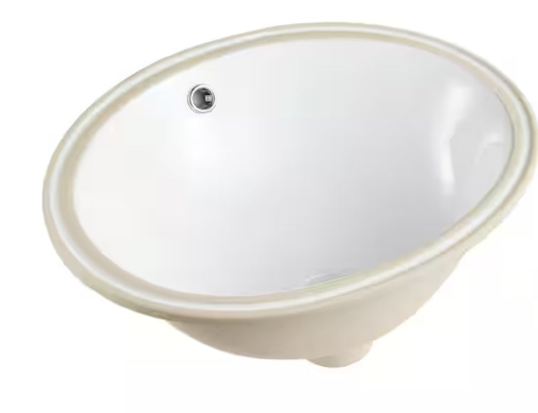 17.5 in. Oval Vitreous China Bathroom Sink in White