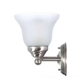 Ashhurst 3-Light Brushed Nickel Classic Traditional Bathroom Vanity Light with Frosted Glass Shades