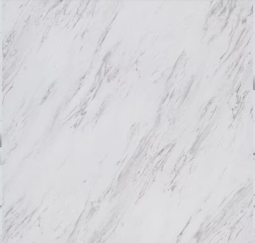 Carrara Marble 4 MIL 12 in. W x 24 in. L Peel and Stick Waterproof Vinyl Tile Flooring (20 sqft/case)