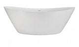 71 in. x 33 in. Acrylic Freestanding Soaking Bathtub in Glossy White with Polished Chrome Drain