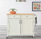 Multi-Purpose Bamboo Kitchen Cart with Drop Leaf