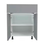 Radiance 36 in. W x 24 in. D x 34.50 in. H Ready to Assemble Slab Base Kitchen Cabinet in White