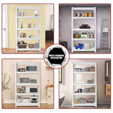 5-Tiers Metal Heavy Duty Adjustable Garage Pantry Organizer Shelving Unit in White (15.7 in. W x 63 in. H x 31.5 in. D)