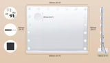Large Vanity Mirror with Lights, 31.5 x 21.7 in. Lighted Makeup LED Mirror, 5X Magnification, Smart Touch Control
