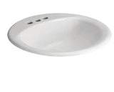 19 in. Drop-In Round Vitreous China Bathroom Sink in White