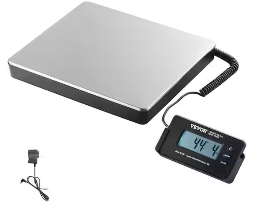 Digital Shipping Scale 440 lbs. LCD Screen Package Food Scale with Timer, Tare Function for Home Wired Connection