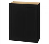 Avondale 27 in. W x 12 in. D x 36 in. H Ready to Assemble Plywood Shaker Wall Kitchen Cabinet in Raven Black