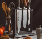 10-Knives Red Oak Knife Block Midtown Holds up to Black