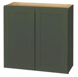 Avondale 36 in. W x 12 in. D x 30 in. H Ready to Assemble Plywood Shaker Wall Kitchen Cabinet in Fern Green