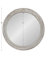 Irelyn 26.00 in. H x 26.00 in. W Gray Round Rustic Framed Decorative Wall Mirror