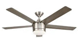 Merwry 52 in. Integrated LED Indoor Brushed Nickel Ceiling Fan with Light Kit and Remote Control