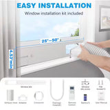 10,000 BTU (6,000 BTU DOE) 115-Volt Quiet 56dB Portable Air Conditioner w/Dehumidifier, Remote up to 450 sq. ft. White