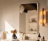 30 in. W x 48.2 in. H Gold Rectangle Aluminum Frame Wall-Mounted Bathroom Mirror/Vanity Mirror