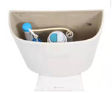 12 in. Rough in 2-Piece 1.0 GPF/1.28 GPF Dual Flush Round Toilet in White, Seat Included
