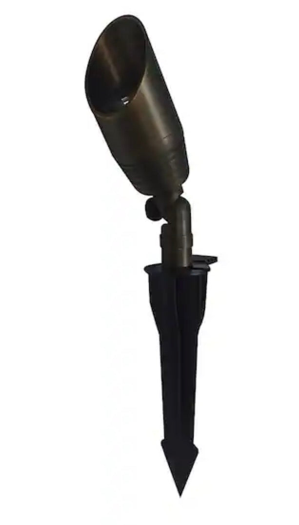 50-Watt Equivalent Low Voltage Brass Integrated LED 2700K Warm White Outdoor Landscape Spot Light