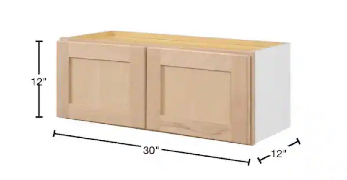 30 in. W x 12 in. D x 12 in. H Ready to Assemble Wall Bridge Kitchen Cabinet in Unfinished with CLICKREADY Technology