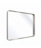 Modern Silver 32 in. W x 48 in. H Rounded Rectangle Aluminum Alloy Framed Vanity Wall Mirror