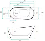 Sublime 60" Single Slipper Freestanding Bathtub
