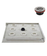 NT-396-322-CR 32 in. x 32 in. Corner Acrylic Shower Pan Base, Glossy White with Center Drain, ABS Drain Included