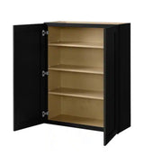 Avondale 33 in. W x 12 in. D x 42 in. H Ready to Assemble Plywood Shaker Wall Kitchen Cabinet in Raven Black