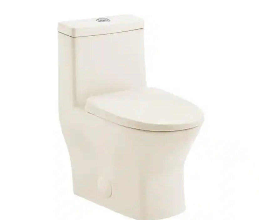 MacKenzie 1-Piece 10 in. Rough-in 1.1/1.6 GPF Dual Top Flush Round Toilet in Glossy Bisque