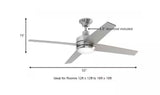 Mercer 52 in. LED Indoor Brushed Nickel Ceiling Fan with Light Kit and Remote Control