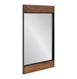 Kincaid 36 in. x 20 in. Classic Rectangle Framed Rustic Brown Wall Accent Mirror
