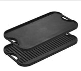 Pro-Grid 20 in. Black Cast Iron Reversible Stovetop Griddle with Handles