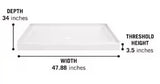 Classic 500 48 in. L x 34 in. W Alcove Shower Pan Base with Center Drain in High Gloss White