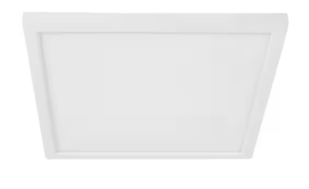 10.5-Watt Integrated LED Flush Mount 7.5 in. White Square Dimmable Flat Panel Ceiling with Color Change 5CCT