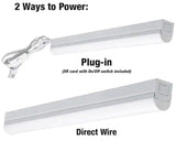 2 ft. Garage LED Linkable Strip Light Fixture Plug-in Hardwire 900 Lumens 10-Watt 4000K Bright White 5 ft. Power Cord