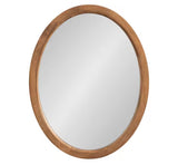 Hogan 18 in. W x 24 in. H Rustic Brown Oval Farmhouse Framed Decorative Wall Mirror