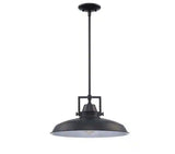 Wilhelm 12 in. 1-Light Black Industrial Farmhouse Semi-Flush Mount Ceiling Light Fixture with Metal Shade