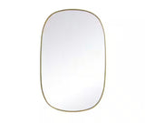 Timeless Home 24 in. W x 48 in. H x Modern Metal Framed Oval Brass Mirror