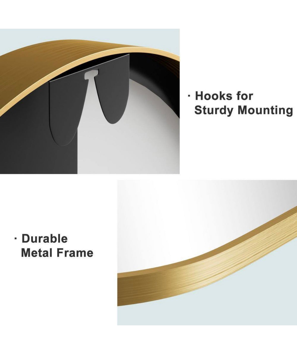 30 in. W x 40 in. H Arched Mirror for Bathroom Entryway Wall Decor Metal Frame Wall Mounted Mirror in Gold 2-Pieces