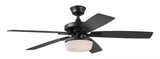 Gazebo IV 52 in. Indoor/Outdoor Matte Black Downrod Mount Ceiling Fan with Remote and Light Kit with 2-Bulbs. Included