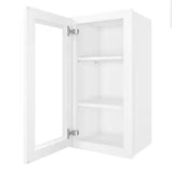 15 in. W X 12 in. D X 30 in. H in Shaker White Plywood Ready to Assemble Wall Kitchen Cabinet with 1-Door 3-Shelves