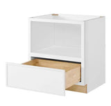 Leyton 30 in. W x 24 in. D x 34.5 in. H Ready to Assemble Plywood Slim Shaker Microwave Base Cabinet in Alpine White