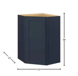 Avondale 24 in. W x 24 in. D x 36 in. H Ready to Assemble Plywood Shaker Diagonal Corner Kitchen Cabinet in Ink Blue (#128)