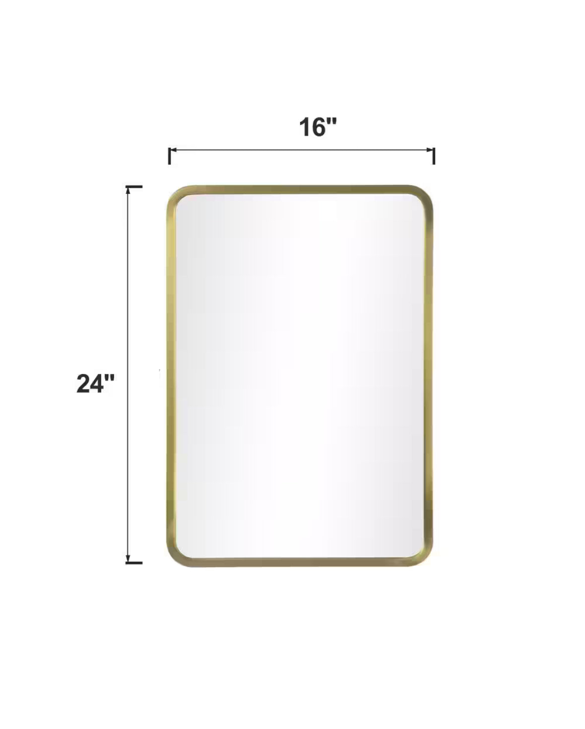 16 in. W x 24 in. H Rectangular Recessed Surface Mount Medicine Cabinet Mirror Gold